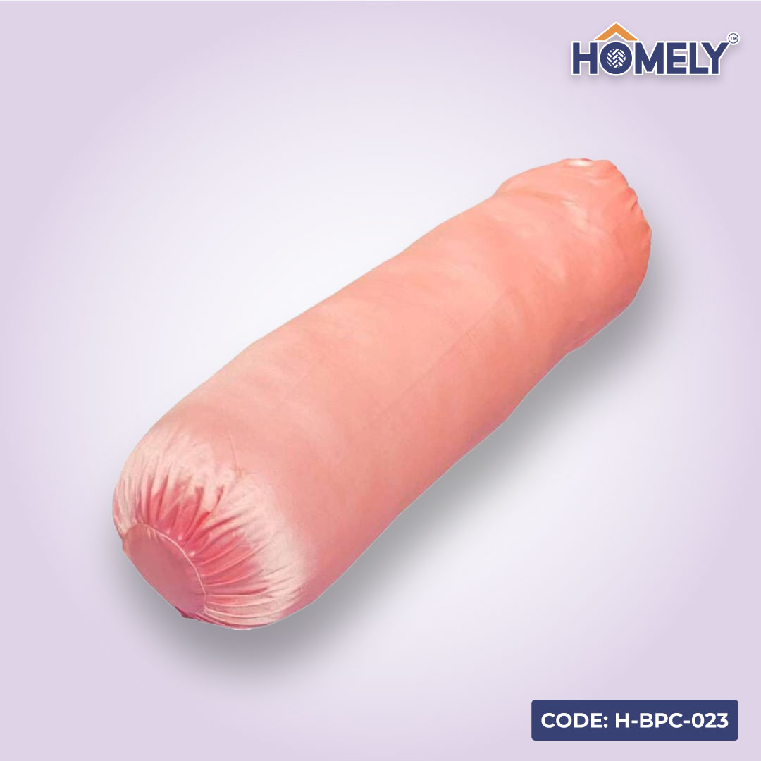 BUBBLEGUM SATIN BOLSTER COVER- H-BC-023