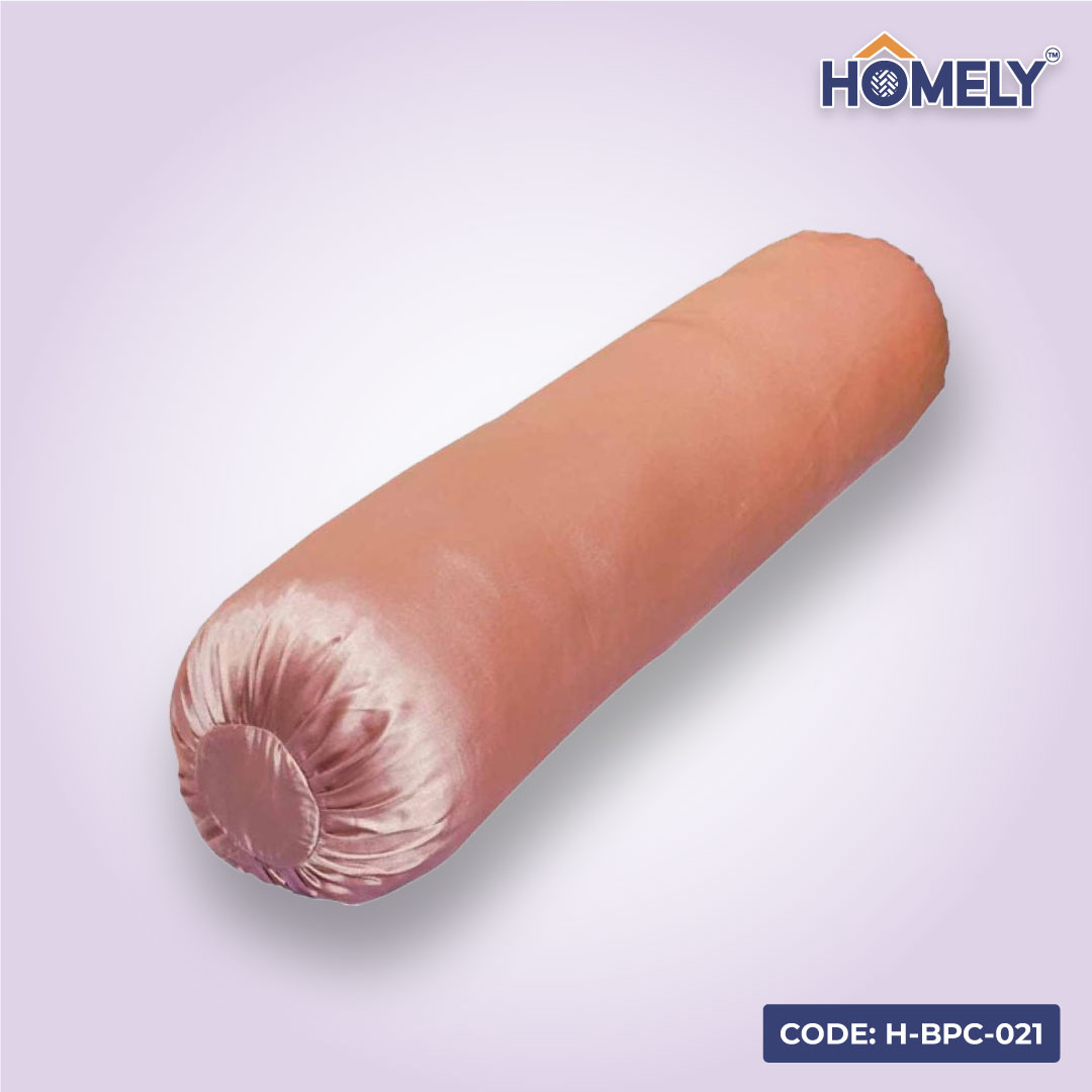 BLUSH PINK SATIN BOLSTER COVER- H-BC-021