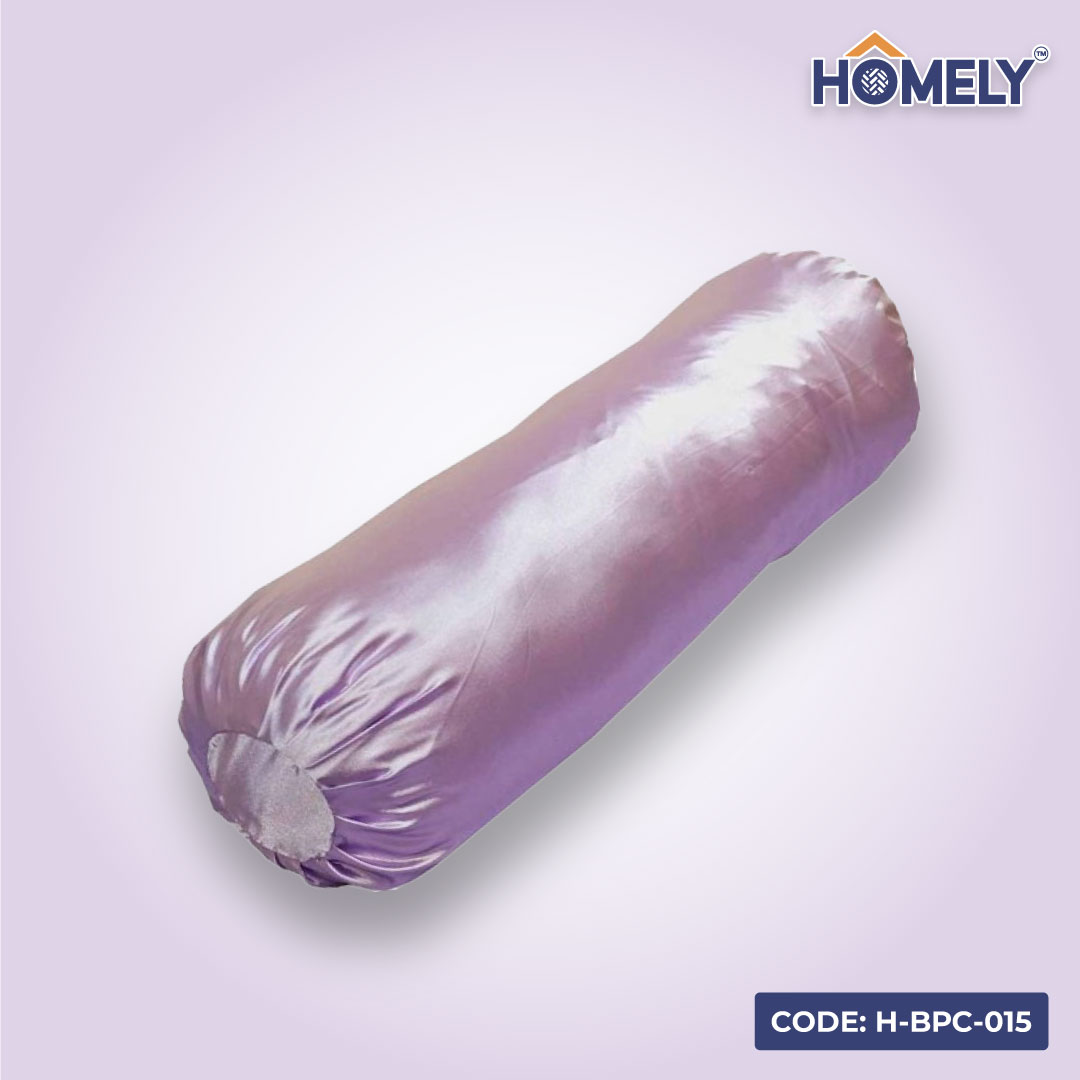 LIGHT LAVENDER SATIN BOLSTER COVER- H-BC-015