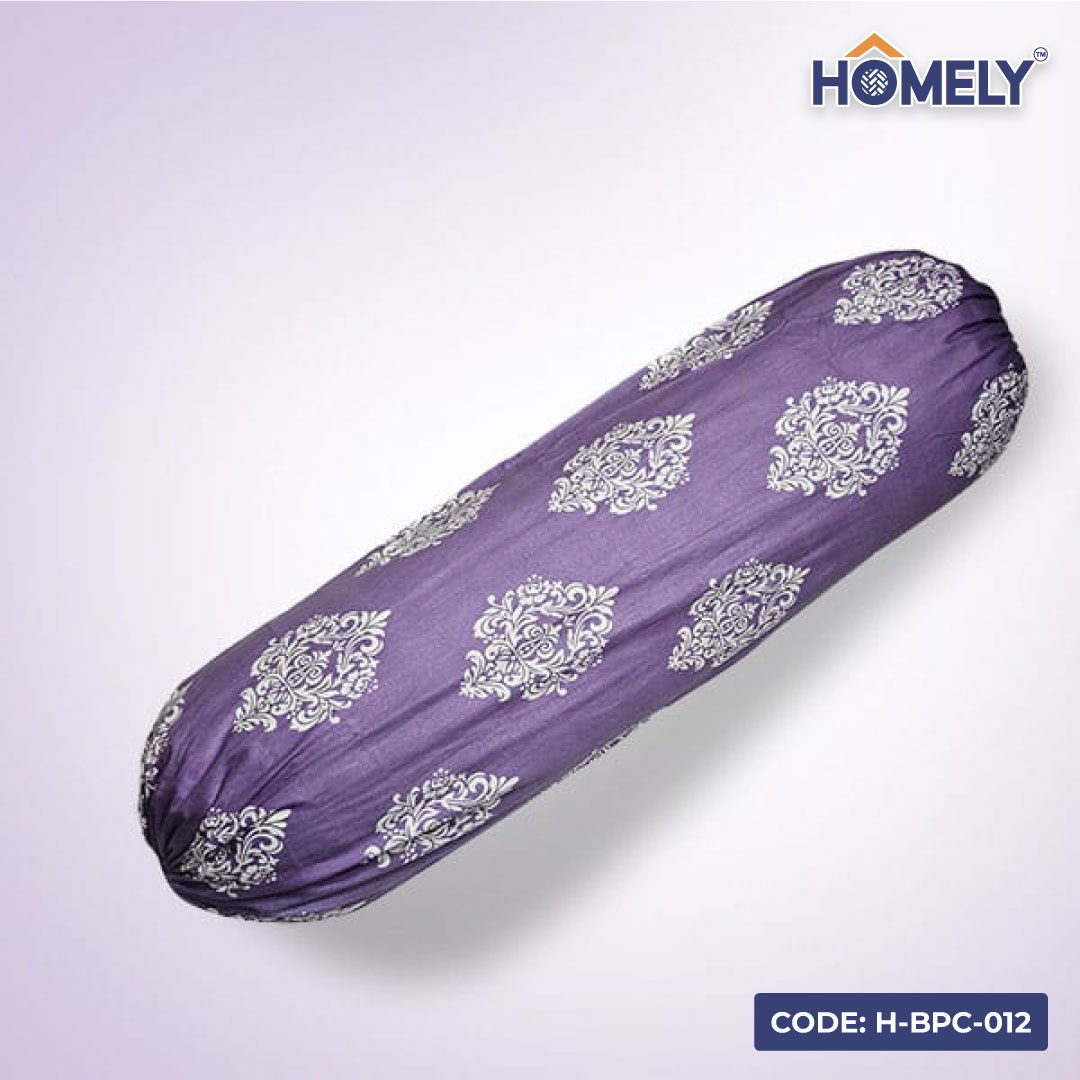 LAVENDER MOTIF BOLSTER COVER- H-BC-012