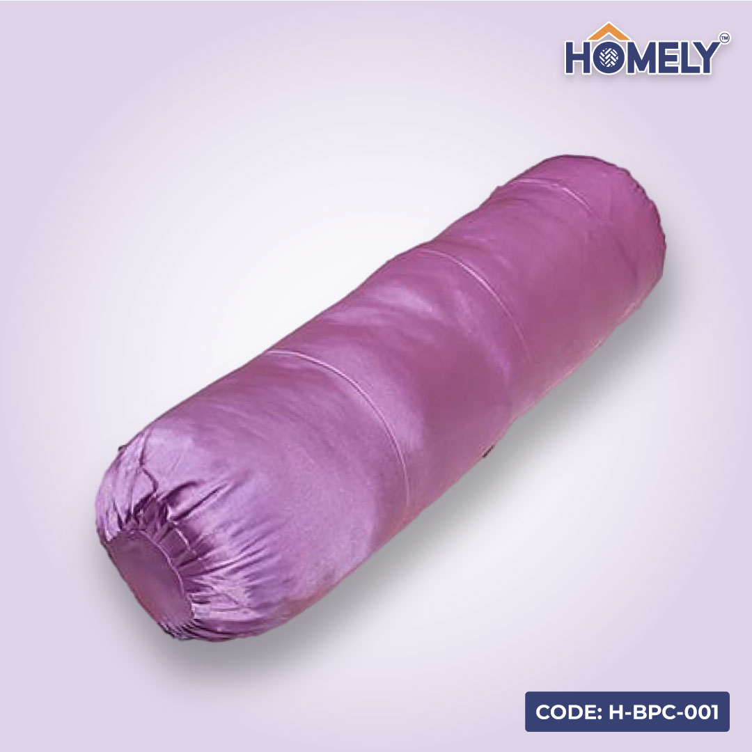 VIOLET SATIN BOLSTER COVER- H-BC-001