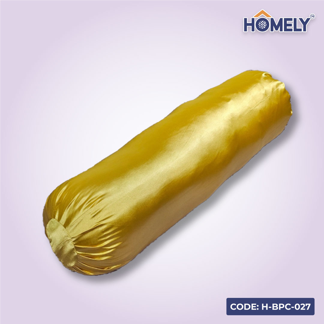 GOLD SATIN BOLSTER COVER- H-BC-026