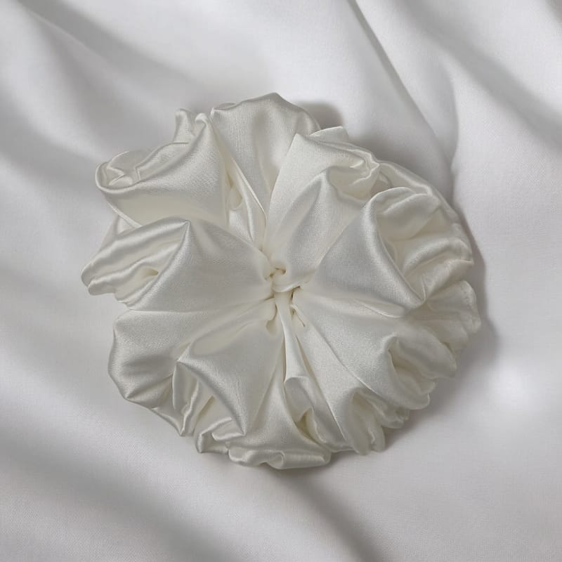 White Satin Scrunchies
