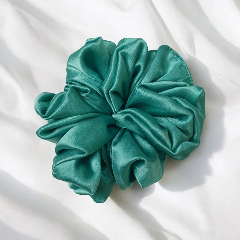 Sea Green Satin Scrunchies