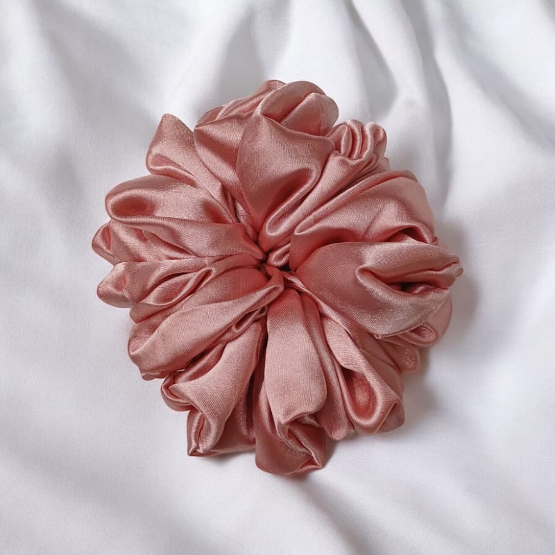 Blush Pink Satin Scrunchies