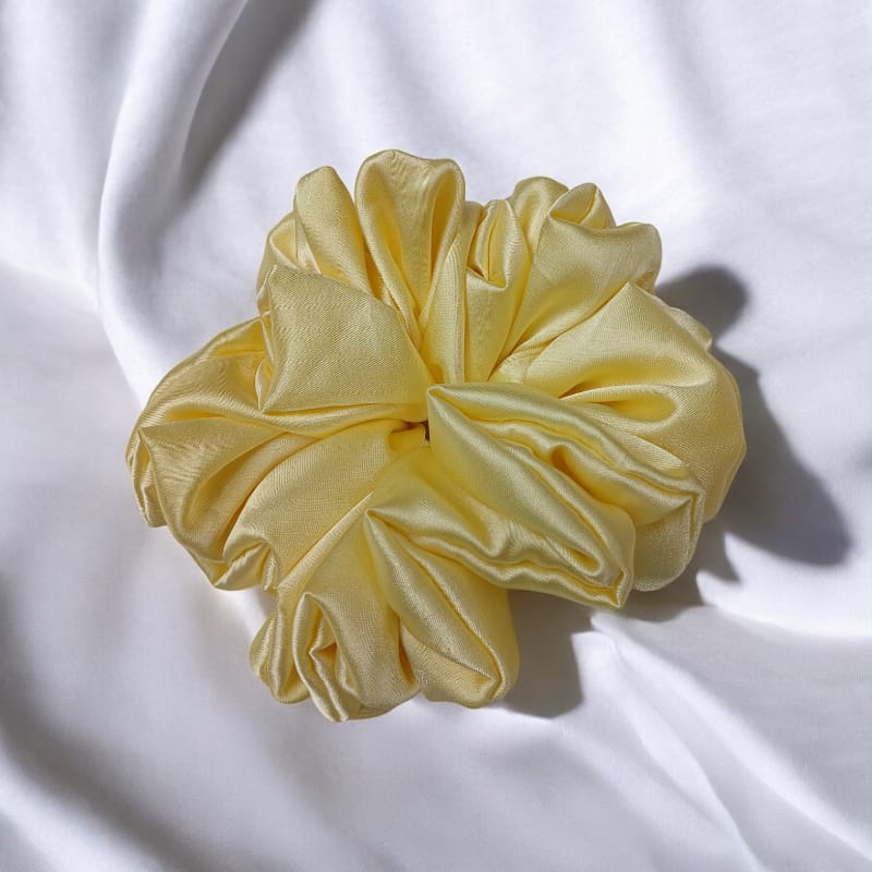Yellow Satin Scrunchies